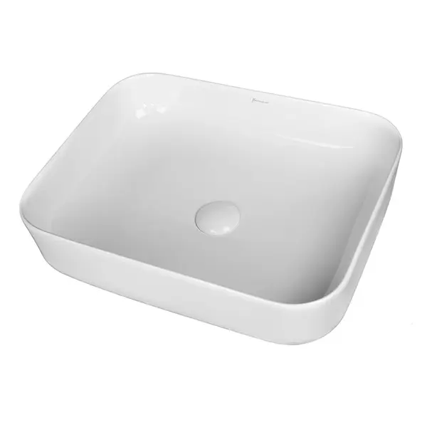 Lavoar pe blat alb lucios 49 cm, dreptunghiular, Fluminia Arno