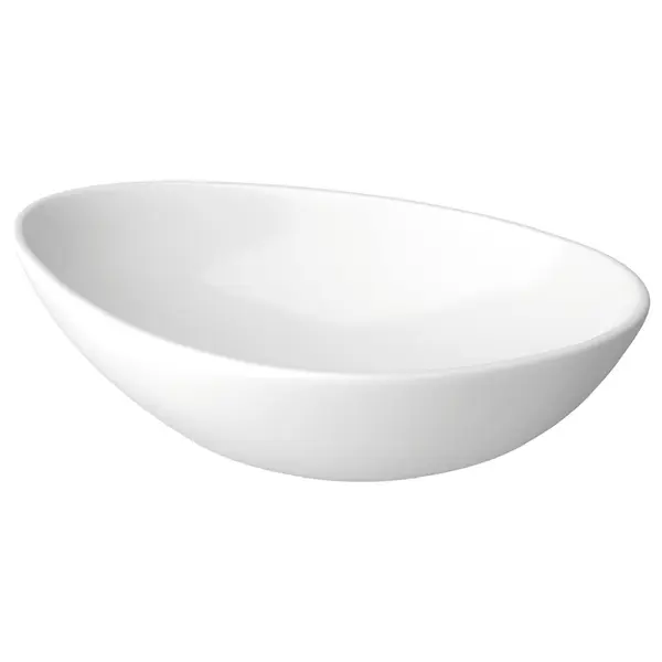 Lavoar pe blat alb lucios 55 cm, asimetric, Cersanit Moduo