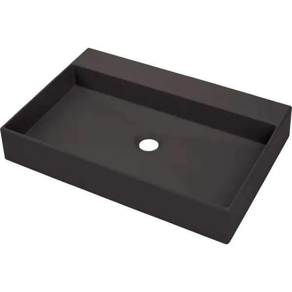 Lavoar pe blat antracit mat din compozit 60 cm, dreptunghiular, Deante Correo