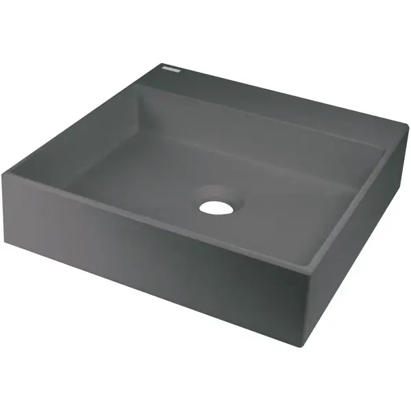 Lavoar pe blat compozit antracit Deante Correo, patrat, 40 cm