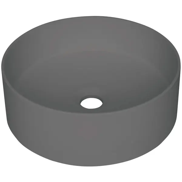 Lavoar pe blat compozit antracit mat 36 cm, rotund, Deante Silia
