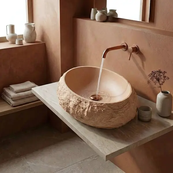 Lavoar pe blat Mika Light Terracotta