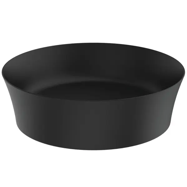 Lavoar pe blat negru mat 40 cm, rotund, fara preaplin, Ideal Standard Ipalyss