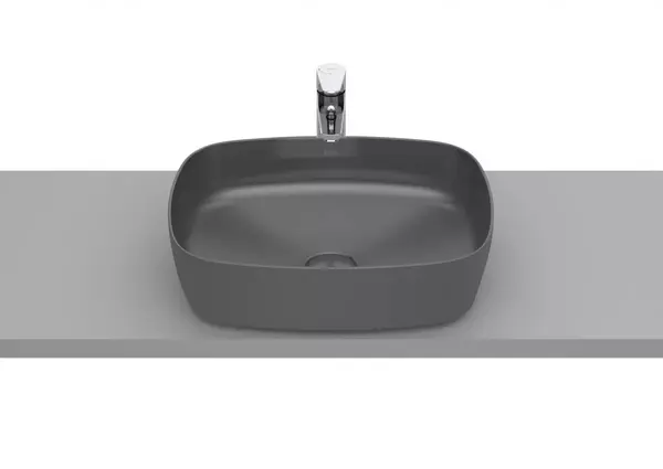 Lavoar Roca Inspira A327500640, montare pe blat, 50 x 37 cm, FineCeramic, mat, Antracit