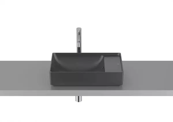 Lavoar Roca Ona A32768C080, montare pe blat, 55 x 34.5 cm, FineCeramic, mat, Negru