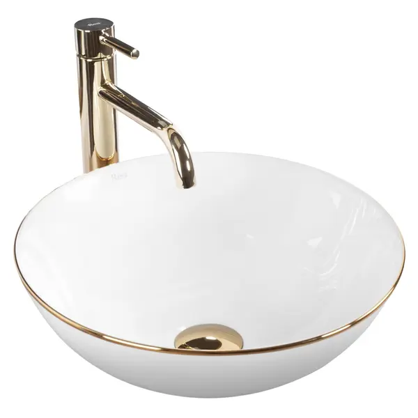 Lavoar Stella alb/auriu L35,5 cm