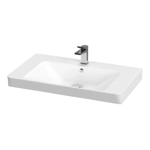 Lavoar suspendat alb 100 cm, dreptunghiular, Cersanit Mille
