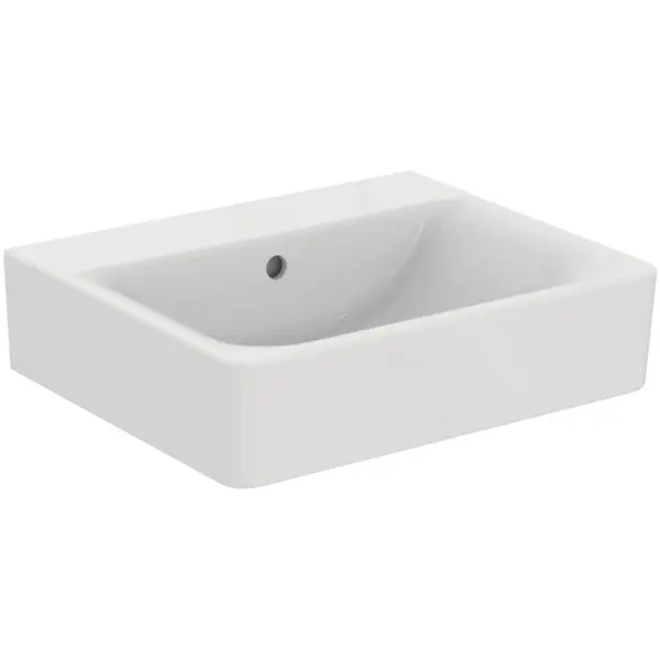 Lavoar suspendat alb 55 cm, dreptunghiular, cu preaplin, Ideal Standard Connect Cube