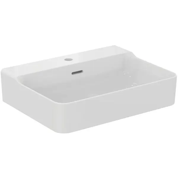 Lavoar suspendat alb 60 cm, dreptunghiular, cu preaplin, Ideal Standard Conca