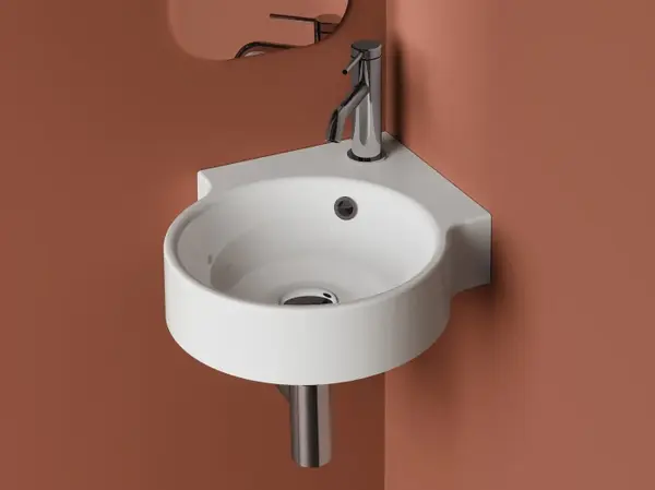 Lavoar suspendat din compozit, 38x38x11.2 cm, Foglia Pearl