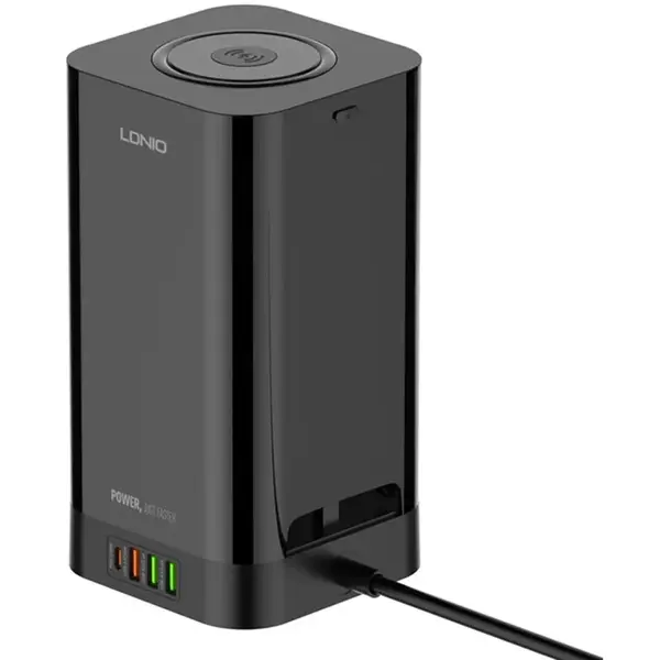 LDNIO Prelungitor Tip Turn LDNIO SEW4485, Incarcator wireless, 3 prize, 3 X USB-A, 1 X USB-C, Incarcare rapida QC 3.0, 32W, 2m