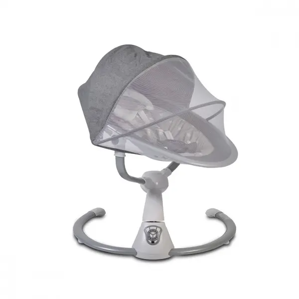 Leagan electric bebelusi Cangaroo Swing Cloud Grey Stars cu sezut reglabil,5 viteze de leganare,temporizator,sezut rotativ 90grade,pernuta reductor,centuri de siguranta,adaptor priza inclus