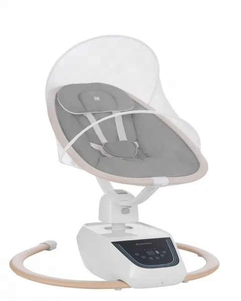 Leagan electric KikkaBoo cu leganare laterala telecomanda si carusel BeeMoove Grey