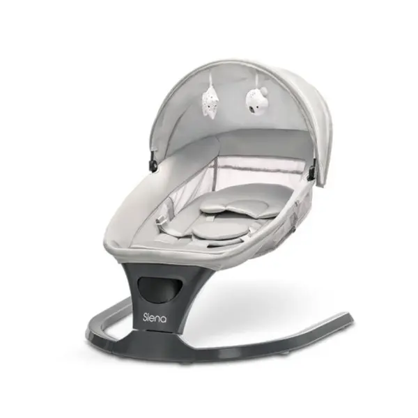 Leagan electric, Lorelli Siena, 5 viteze de leganare, senzor inteligent de miscare, telecomanda, panou muzical, Light Grey