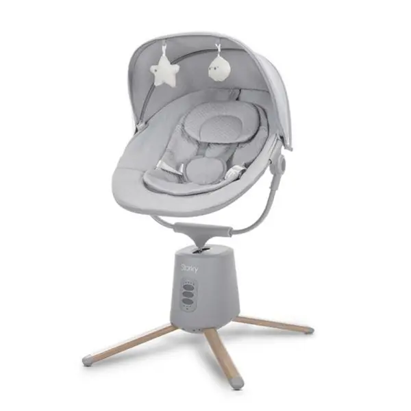 Leagan electric pentru bebelusi, Lorelli Storky, bluetooth, telecomanda, 5 viteze de leganare, Grey