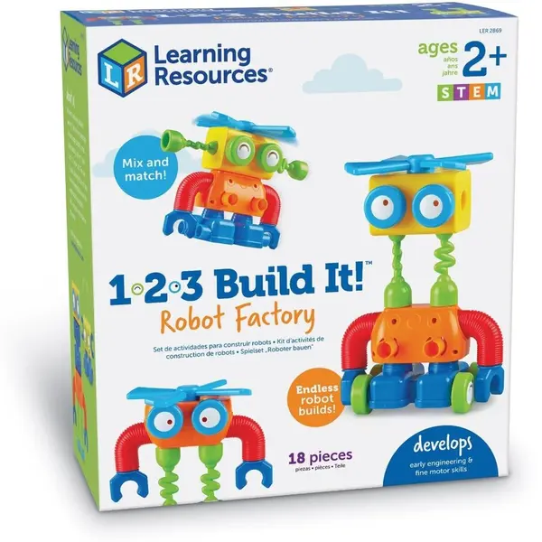 Learning Resources Hai sa construim - 1, 2, 3 Robotel colorat