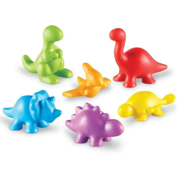 Learning Resources Set pentru sortat si numarat - Dinozauri jucausi (72 piese)