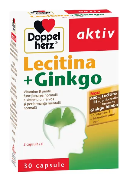 Lecitina + Ginkgo, Doppelherz Aktiv | 30 capsule