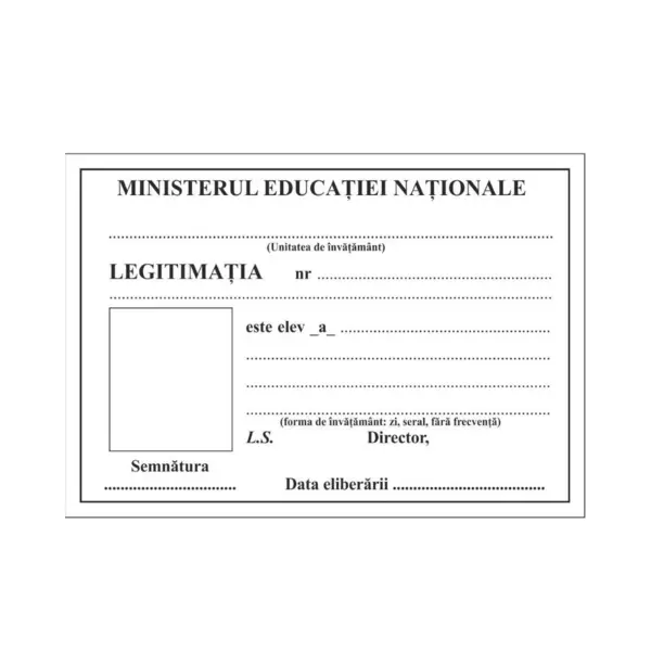 Legitimație elev 50 bucăți/set 7 × 10 cm carton lucios Legitimație elev 50 bucăți/set 7 × 10 cm carton lucios