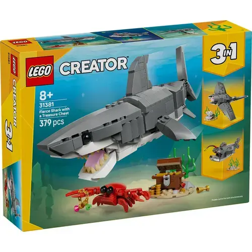LEGO® Creator 3 in 1 - Rechin feroce cu un cufar de comori 31381, 379 piese