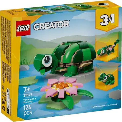 LEGO® Creator - Broasca-testoasa cu o floare de nufar 31377, 124 piese