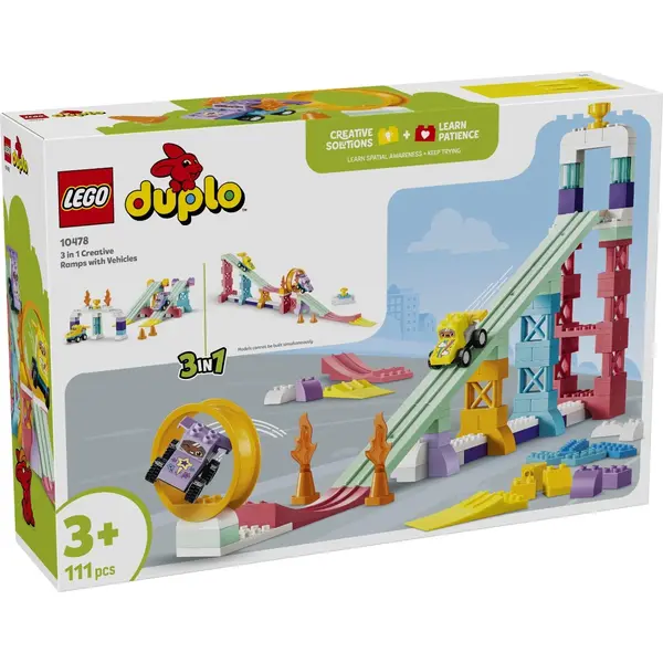 LEGO® DUPLO - Rampe creative cu vehicule 3 in 1 (10478)