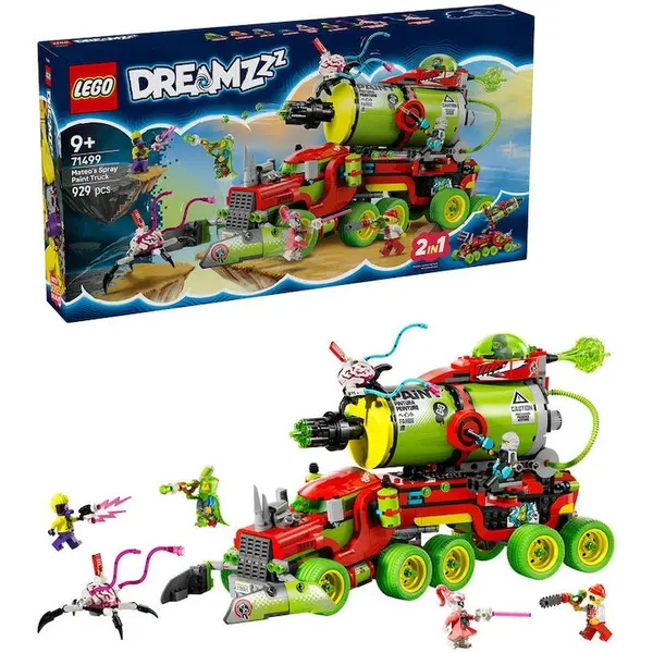 LEGO® Jucarie LEGO® DREAMZzz™, Camionul de vopsea spray al lui Mateo 71499, 929 piese, 9 ani+