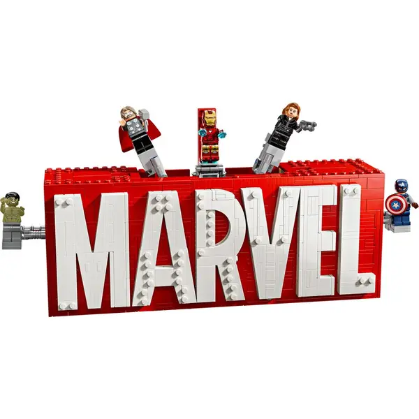LEGO® Jucarie LEGO MARVEL, Sigla si minifigurine MARVEL