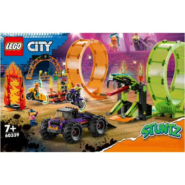 LEGO® LEGO® City - Arena de cascadorii cu doua bucle 60339, 598 piese
