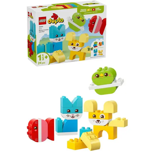 LEGO® LEGO® DUPLO My First - Animalute de companie creative 3 in 1 10477, 24 piese
