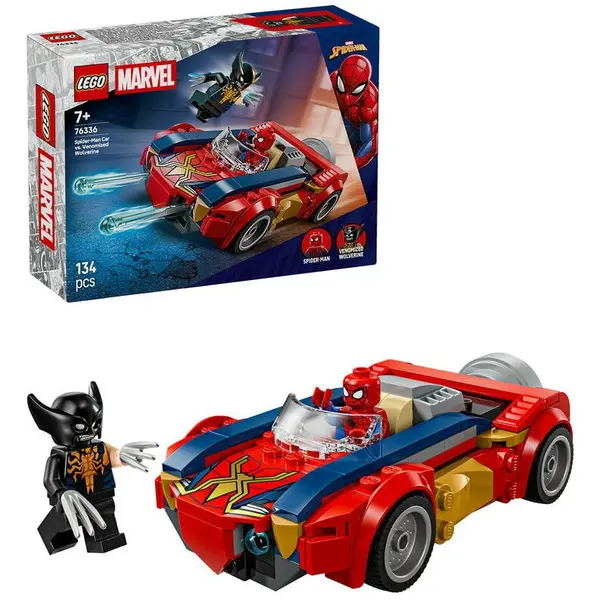 LEGO® LEGO® Marvel - Omul Paianjen in masina vs Wolverine venomizat 76336, 134 piese