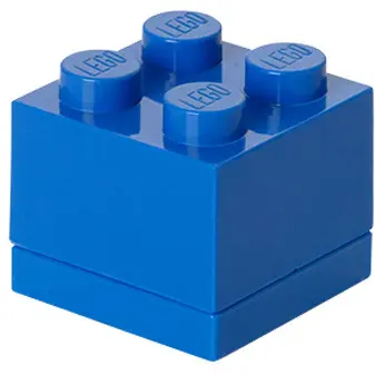 LEGO® Mini cutie depozitare LEGO 2x2 albastru inchis