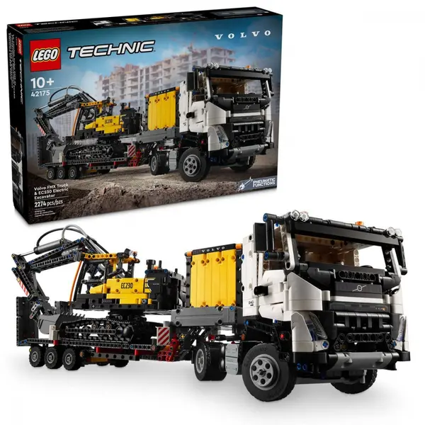 LEGO TECHNIC CAMIONUL FMX sI EXCAVATORUL ELECTRIC EC230 DE LA VOLVO 42175