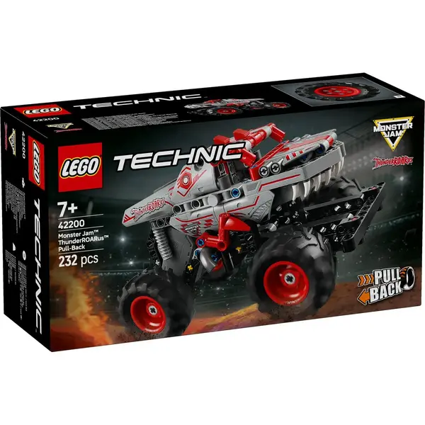 LEGO® Technic, Monster Jam, Thunderroarus Pull-Back motor cu arc KID816234, la doar 128,00 lei