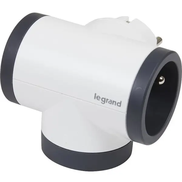 LEGRAND Priza rotativa multipla, Legrand, 2 prize laterale + USB Type-A / Type-C, 3680 W, Alb / Negru