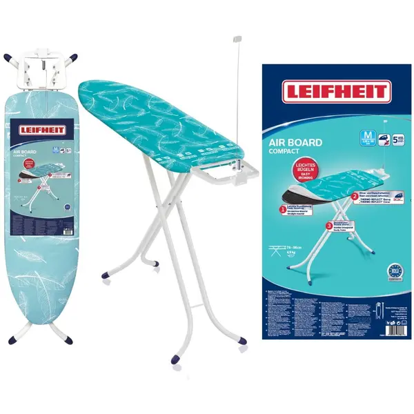 Leifheit Masa de calcat, Leifheit Air Board Compact M, 38 x 120 cm, Albastru