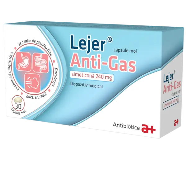 Lejer Anti-Gas, 30 capsule moi, Antibiotice