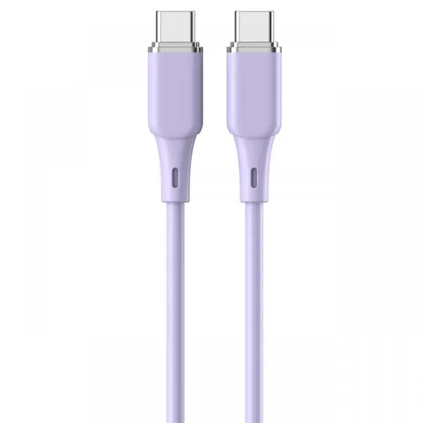 Lemontti Cablu Liquid Silicon Type-C la Type-C, Fast Charge, PD 60W, 1.2m, Mov