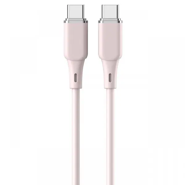 Lemontti Cablu Liquid SiliconType-C la Type-C, Fast Charge, 60W, 1.2m, Roz