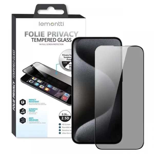 Lemontti Folie Sticla Privacy Full Fit Samsung Galaxy S25 Ultra Negru