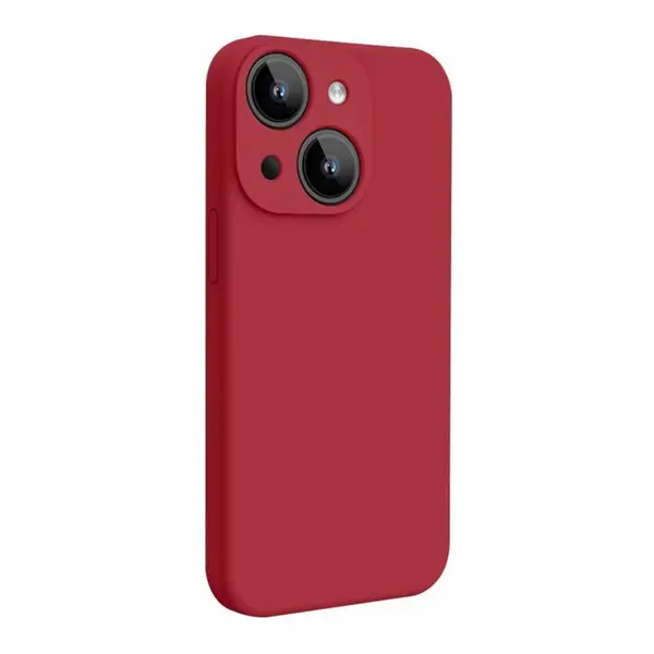 Lemontti Husa Liquid Silicon MagCharge iPhone 15 Visiniu (protectie 360°, material fin, captusit cu microfibra)