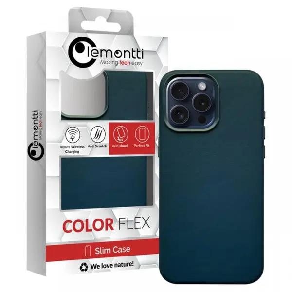 Lemontti Husa Piele MagSafe iPhone 15 Pro Verde