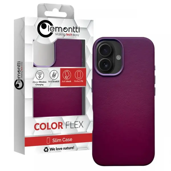 Lemontti Husa Piele MagSafe iPhone 16 Visiniu