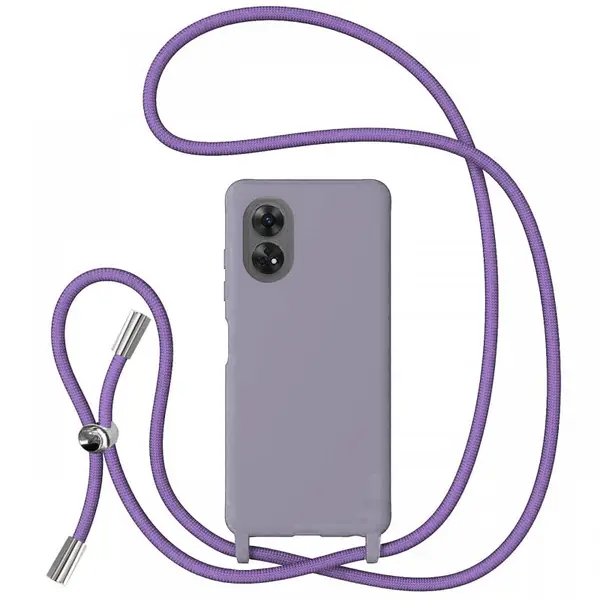 Lemontti Husa Silicon cu Snur Oppo Reno 8T Mov (protectie 360°, material fin, captusit cu microfibra)
