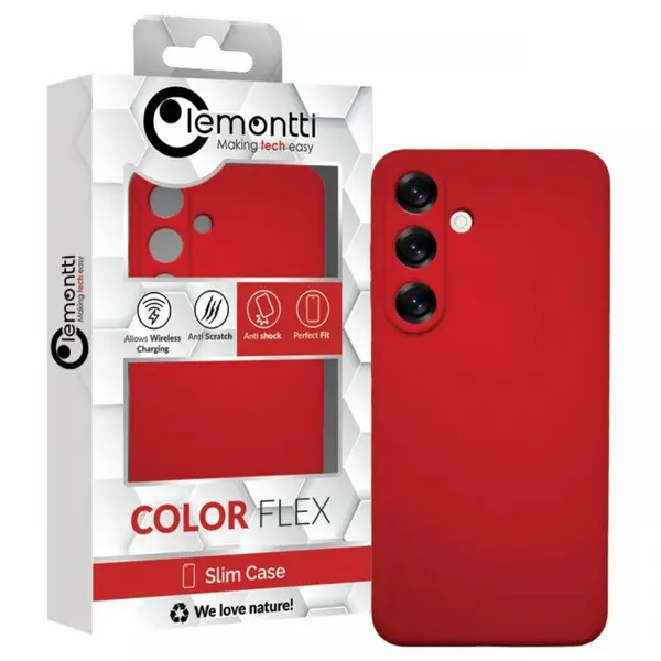 Lemontti Husa Silicon Silky Samsung Galaxy S25 Rosu