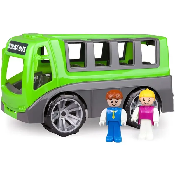 Lena Autobuz de jucarie Lena Truxx Bus, Mecanic, Cu figurine, Varsta 2+ ani, Interior/Exterior