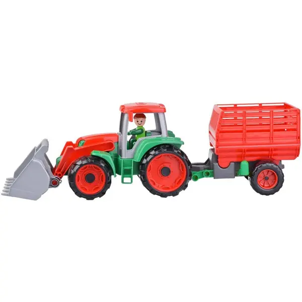 Lena Tractor Lena Truxx, cu 1 figurina, cu remorca rosie, 56 cm
