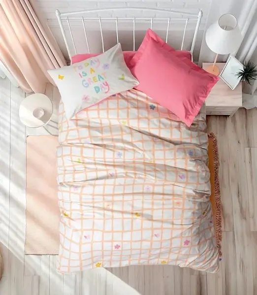 Lenjerie 1 Persoana Jours Roz (Bumbac 100%)