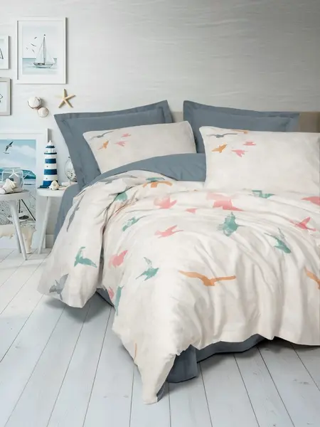 Lenjerie 1 Persoana Kaija Albastru (Bumbac 100%)