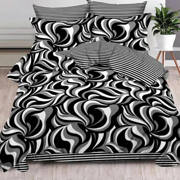 Lenjerie cu elastic 180x200 Black Illusion 6 Piese (Finet)